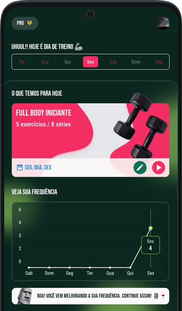 Tela inicial do aplicativo Moai em português